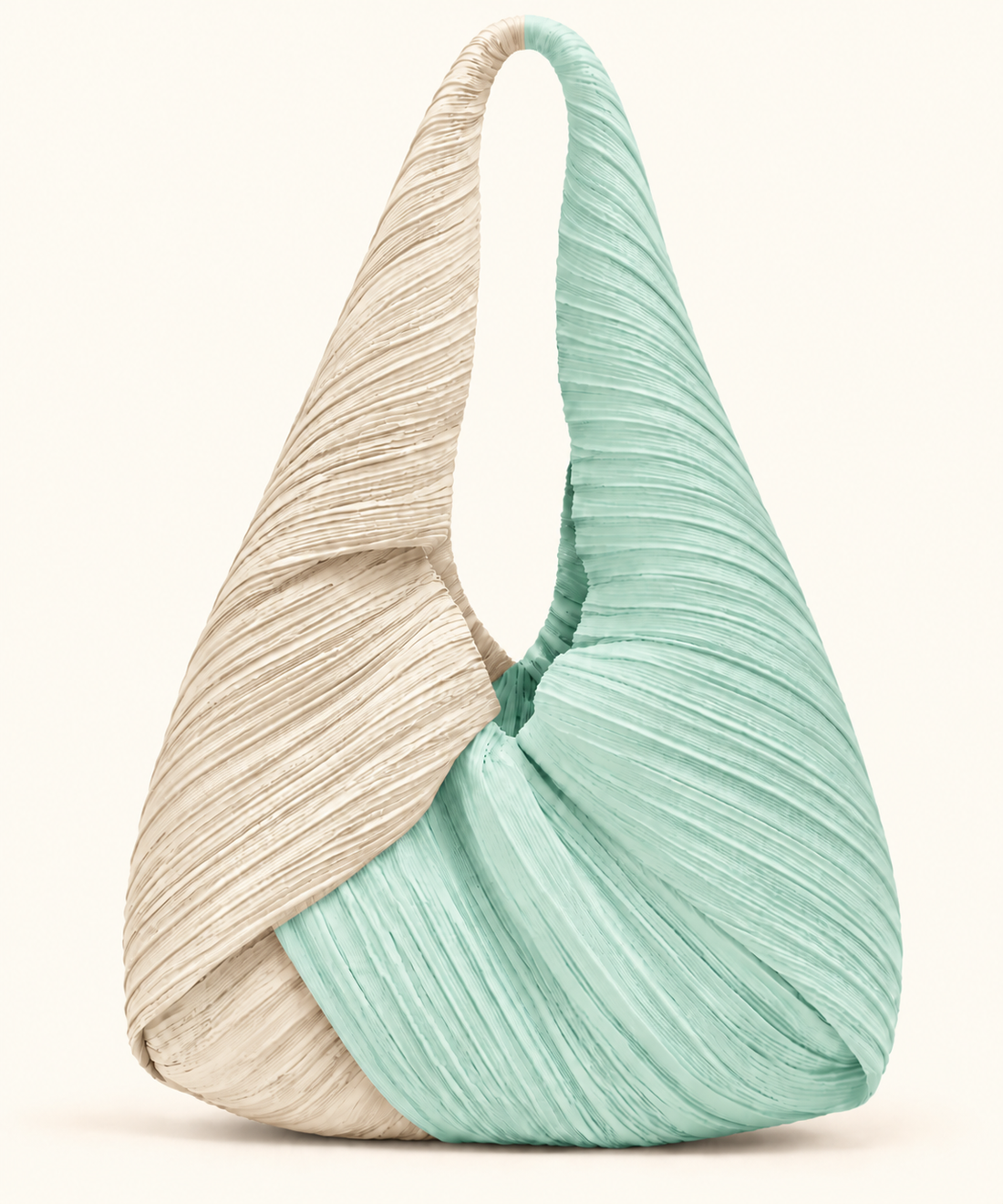 The Pleated Color-Block Triangle Bag