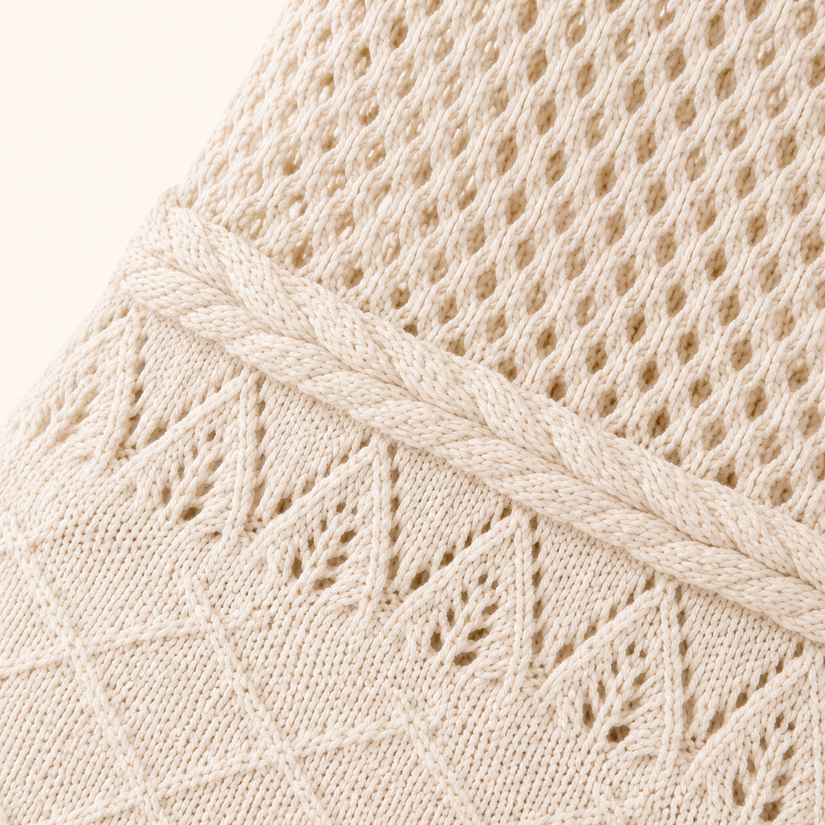 Ivory Crochet Hobo Bag