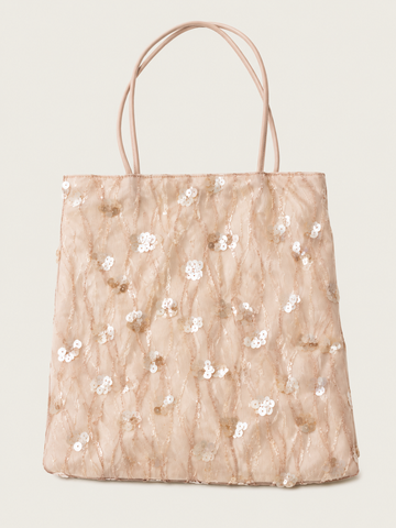 Champagne Sequin Embroidery Tote