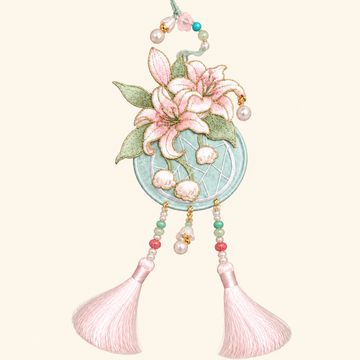 Embroidered Tassel Bag Charm
