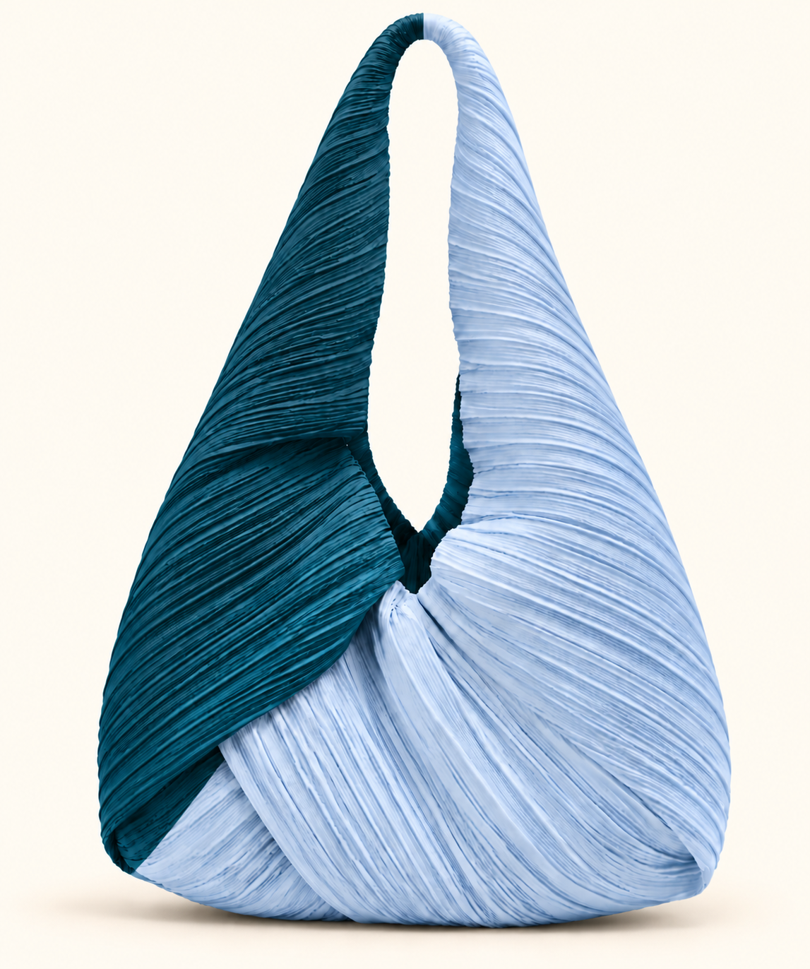 The Pleated Color-Block Triangle Bag