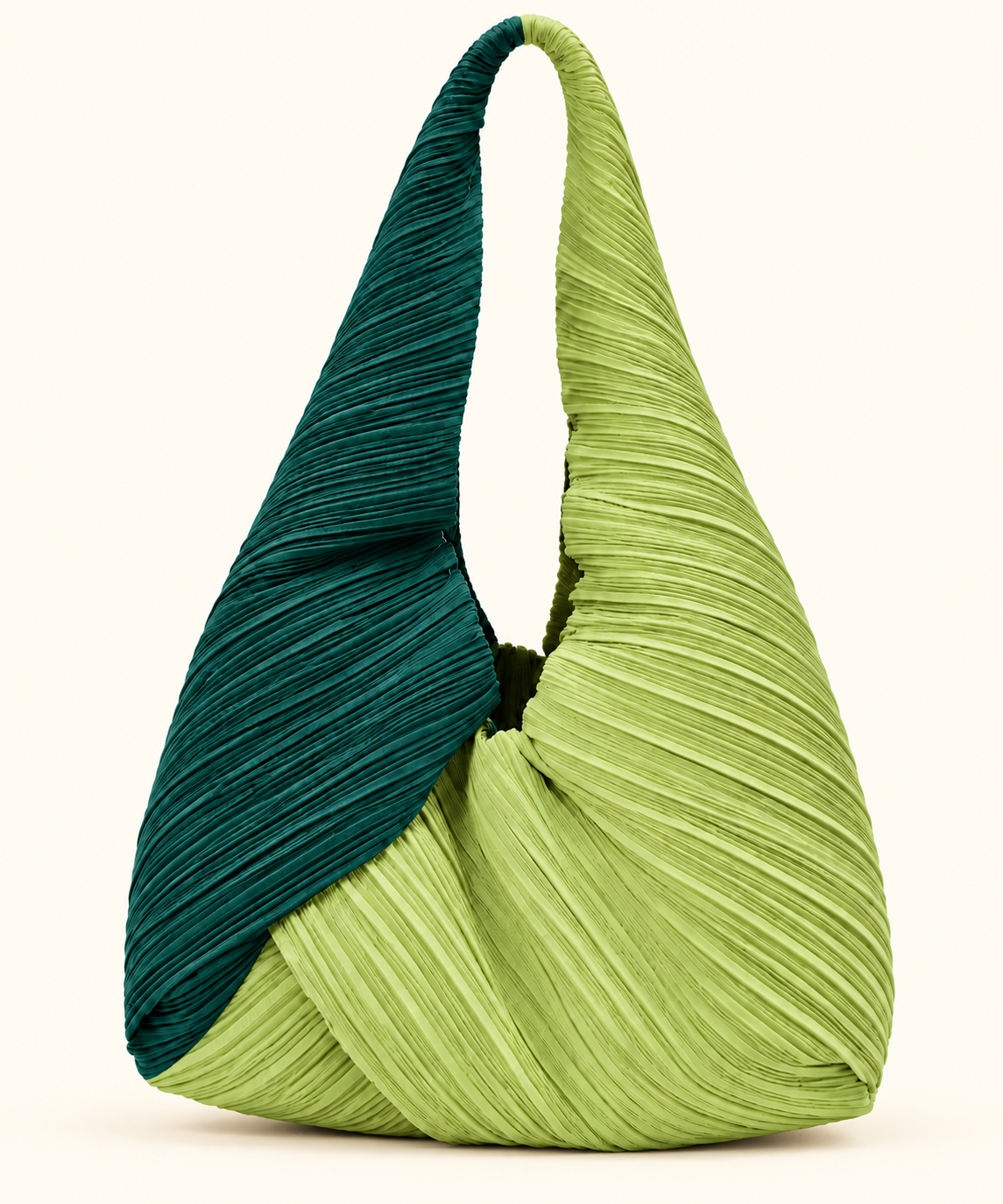The Pleated Color-Block Triangle Bag