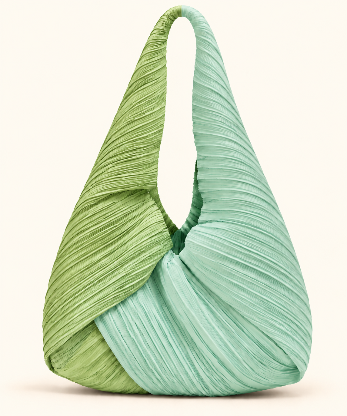 The Pleated Color-Block Triangle Bag
