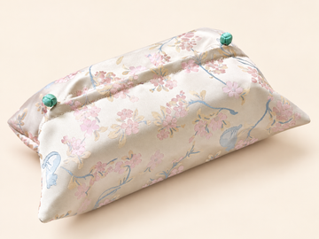 Song Brocade-Inspired Tissue Pouch with Chinese Knot Buttons