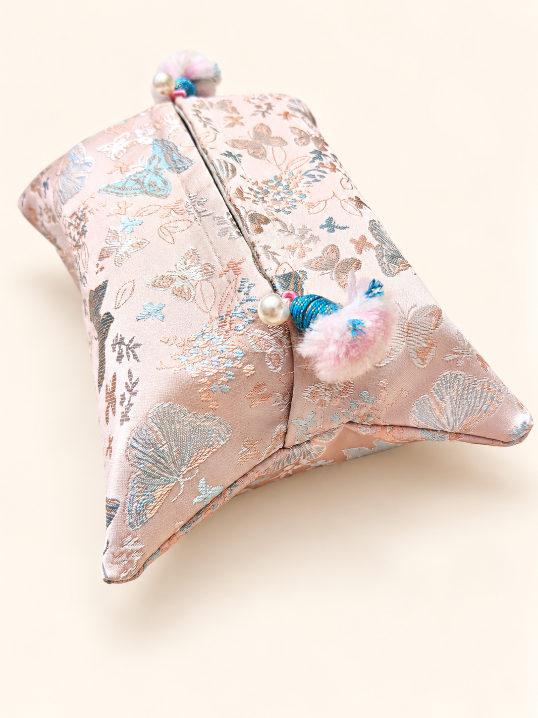 Song Brocade-Inspired Tissue Pouch with Tassels